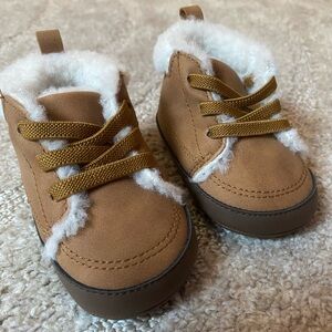 Baby Faux Suede With Fur Booties | Size 3-6 Months